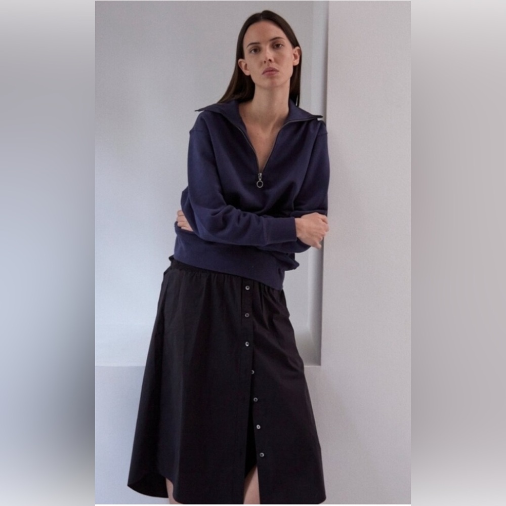 Thakoon Navy Quarter Zip‎ Pullover Sweatshirt - Size Small NWT - Picture 3 of 12